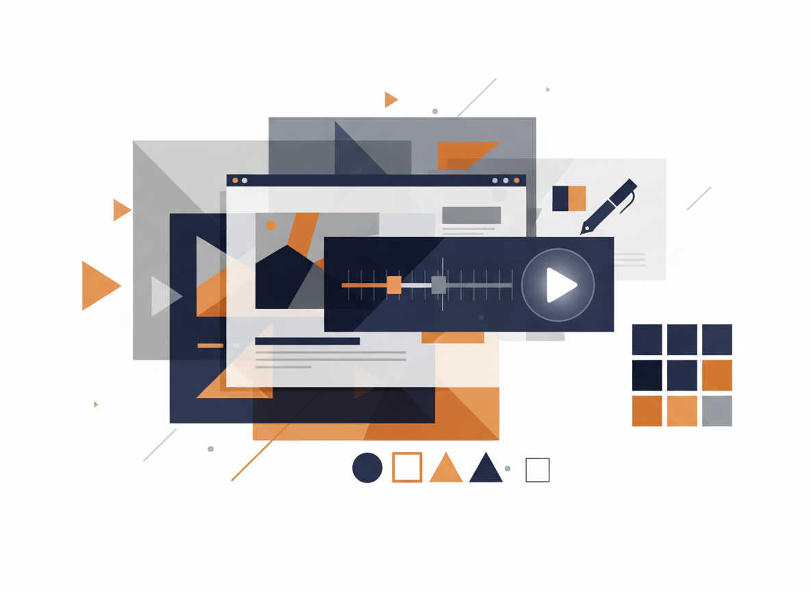 Illustration of creative design and video production tools