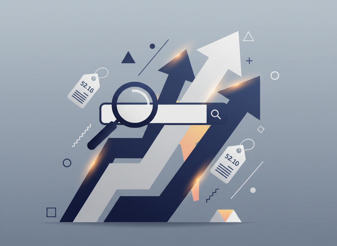 Illustration representing paid search advertising and campaign performance